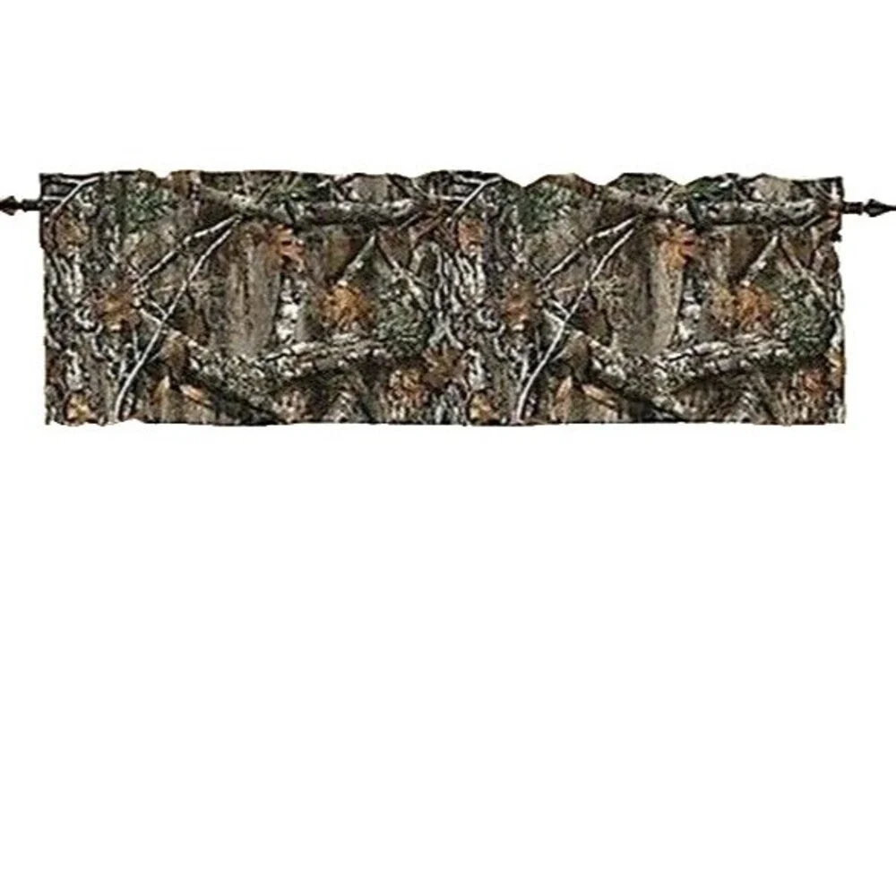 Camo Realtree Edge Tapestry Valance Curtain Cabin Country Hunting Camp Lodge